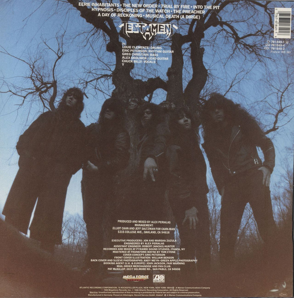 Testament The New Order German vinyl LP album (LP record) 075678184918