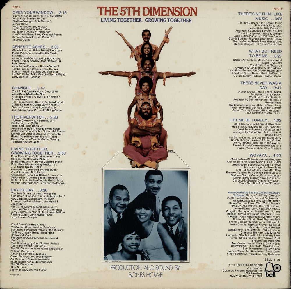 The 5th Dimension Living Together, Growing Together US vinyl LP album (LP record)