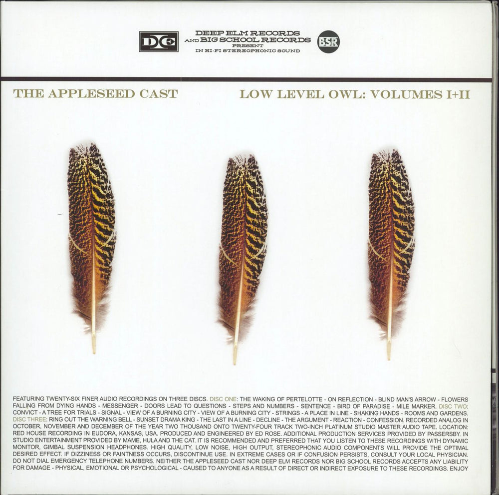 The Appleseed Cast Low Level Owl: Volumes I+II - Gold Vinyl US 3-LP vinyl record set (Triple LP Album) BSR-007