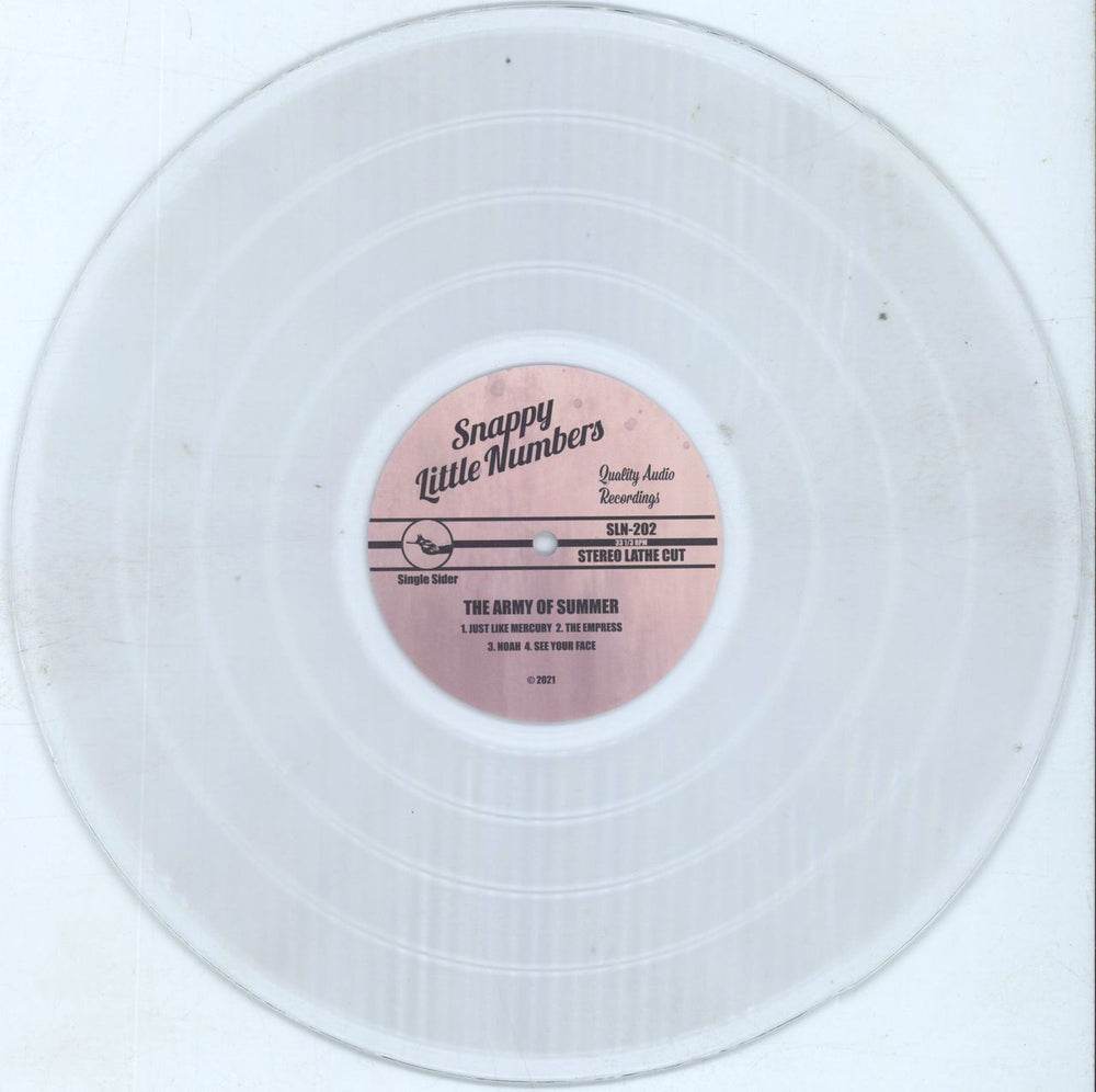 The Army Of Summer The Army Of Summer - Lathe Cut Clear Vinyl - Numbered US 12" vinyl single (12 inch record / Maxi-single)