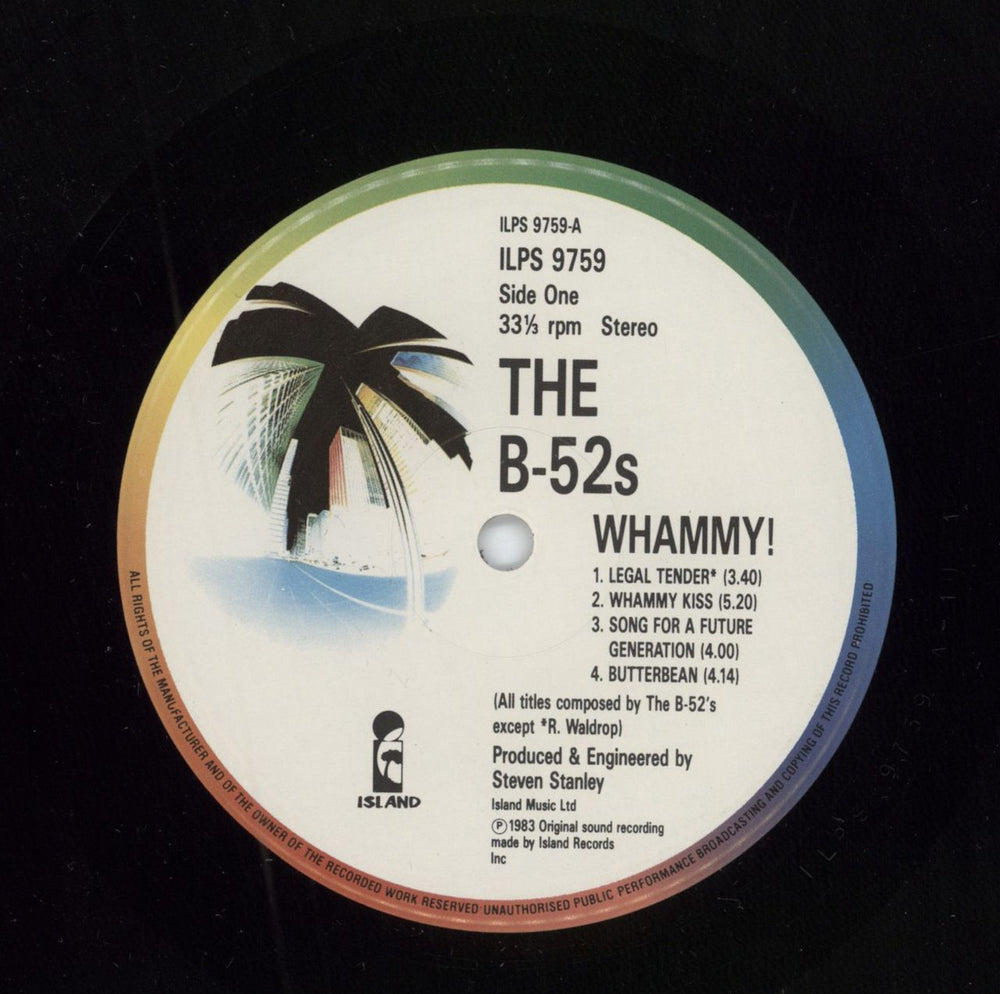 The B-52's Whammy! - 2nd issue UK vinyl LP album (LP record)