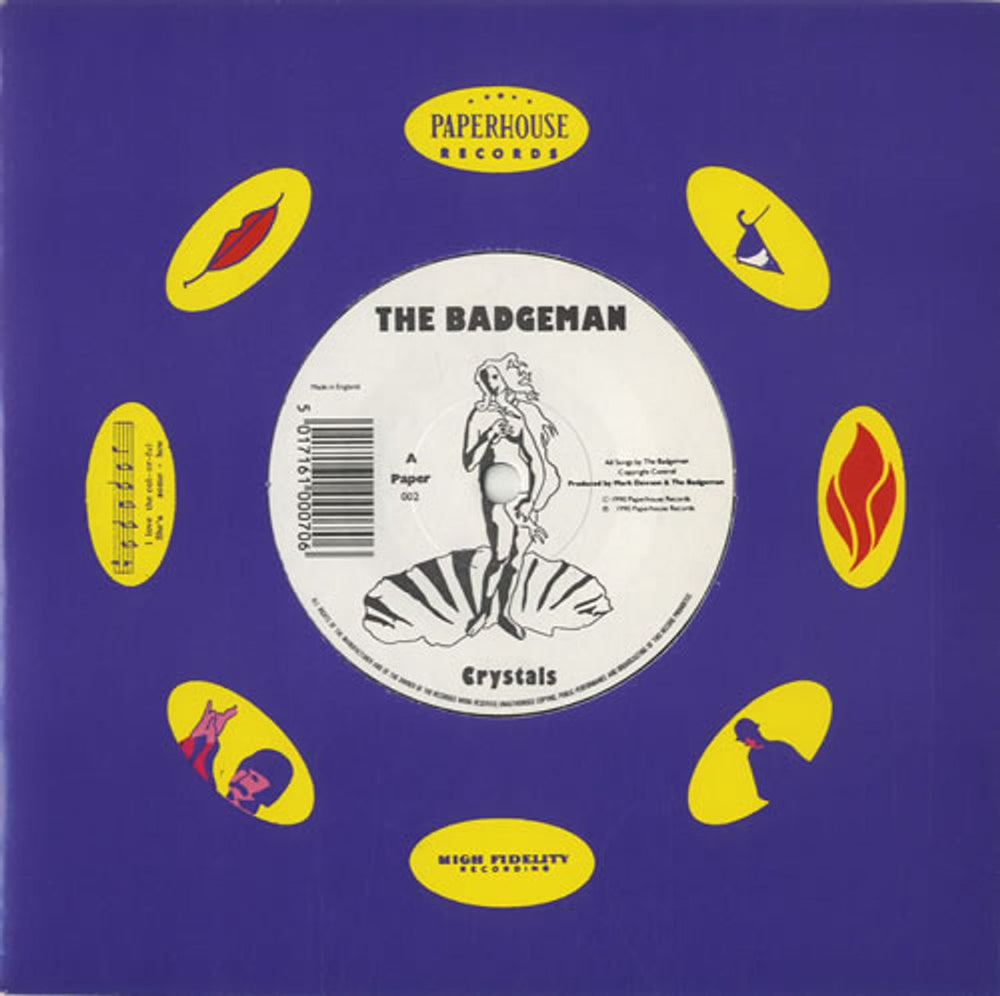 The Badgeman Crystals UK 7" vinyl single (7 inch record / 45) PAPER002