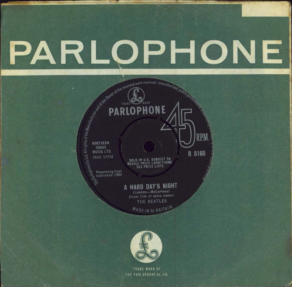 The Beatles A Hard Day's Night - 1st UK 7" vinyl single (7 inch record / 45) R5160