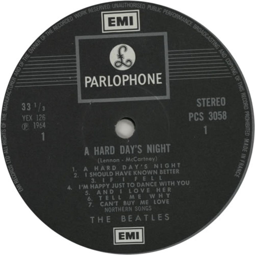 The Beatles A Hard Day's Night - Pathé Marconi UK vinyl LP album (LP record) BTLLPAH325266