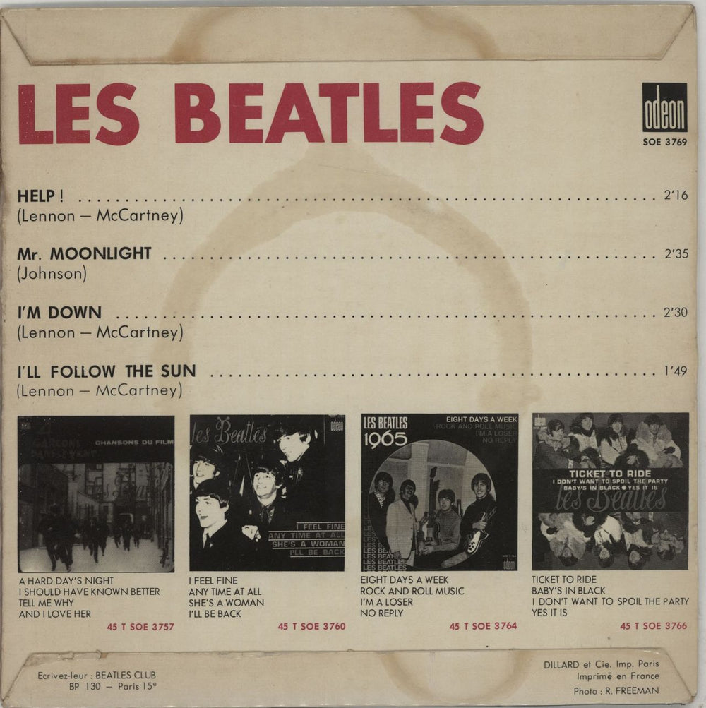 The Beatles Help! - 1st - EX French 7" vinyl single (7 inch record / 45)