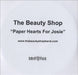 The Beauty Shop Paper Hearts For Josie UK Promo CD-R acetate CD-R ACETATE