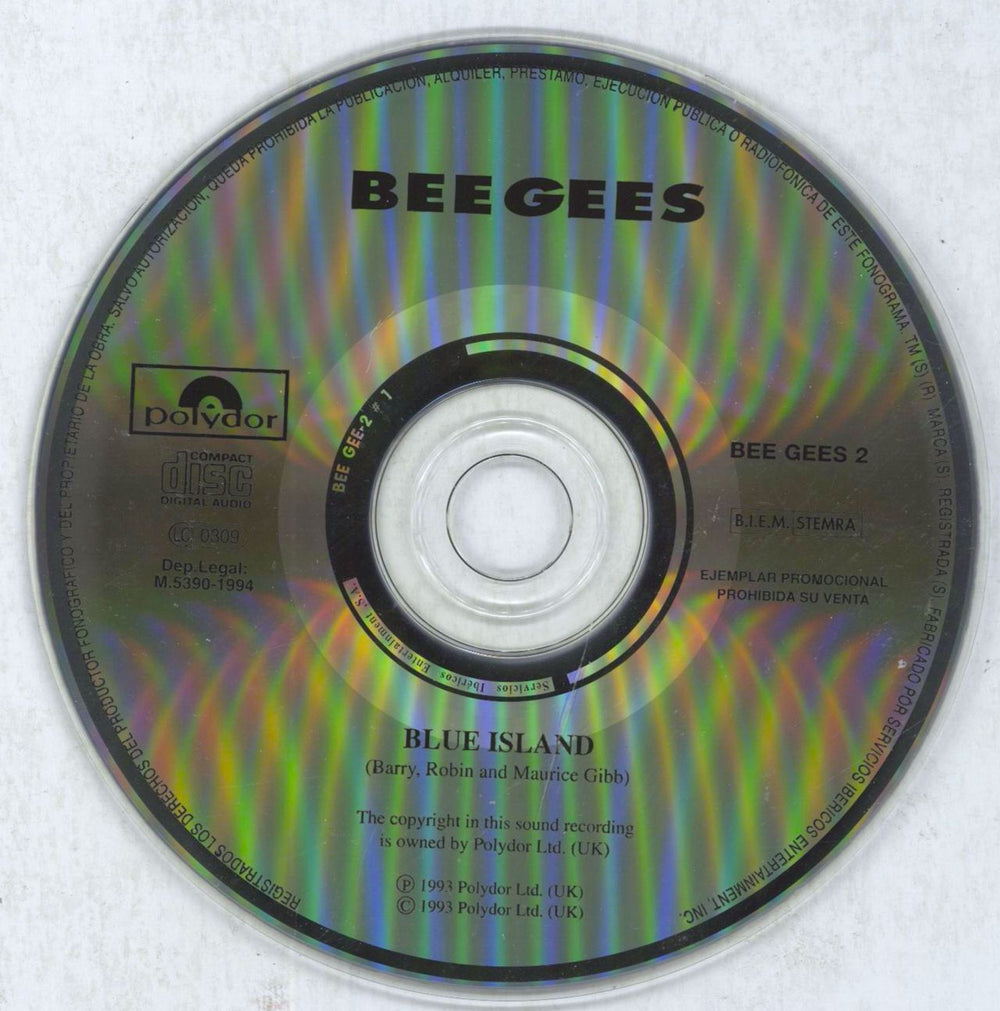 The Bee Gees Blue Island Spanish Promo CD single (CD5 / 5") BGEC5BL35338