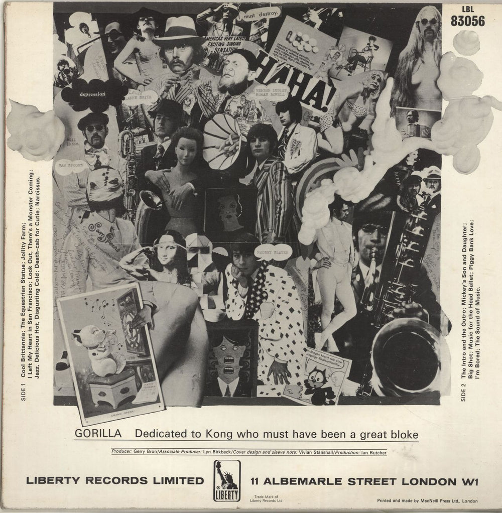 The Bonzo Dog Doo Dah Band Gorilla + Booklet - EX UK vinyl LP album (LP record) BDBLPGO211844