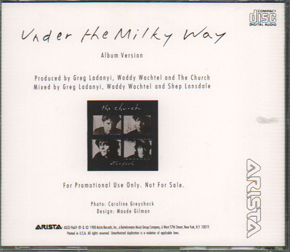 The Church Under The Milky Way - 1-trac Promo US Promo CD single (CD5 / 5") CHUC5UN121261