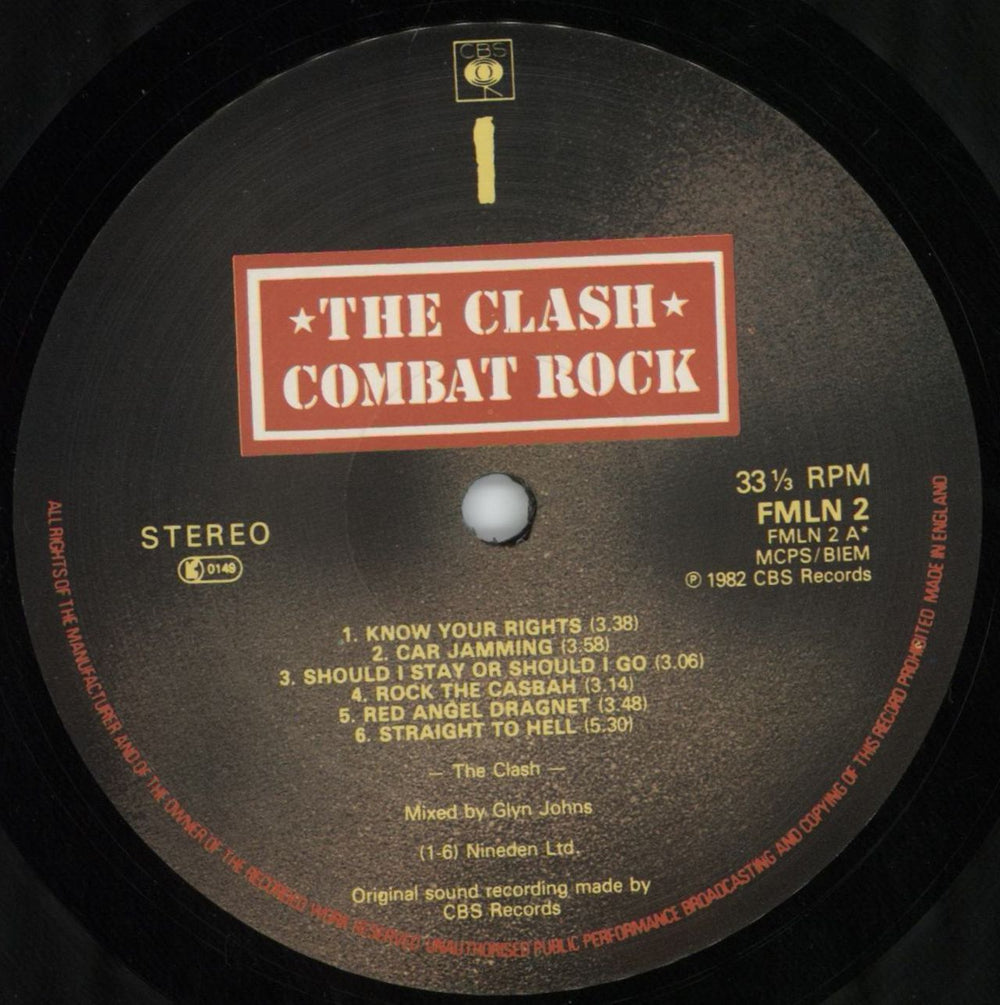 The Clash Combat Rock - Stickered + Rectangular Poster - EX UK vinyl LP album (LP record) CSHLPCO816080