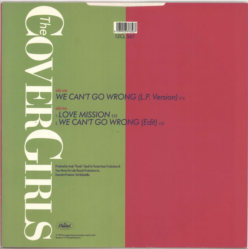 The Cover Girls (US) We Can't Go Wrong UK 12" vinyl single (12 inch record / Maxi-single) 5099920376567