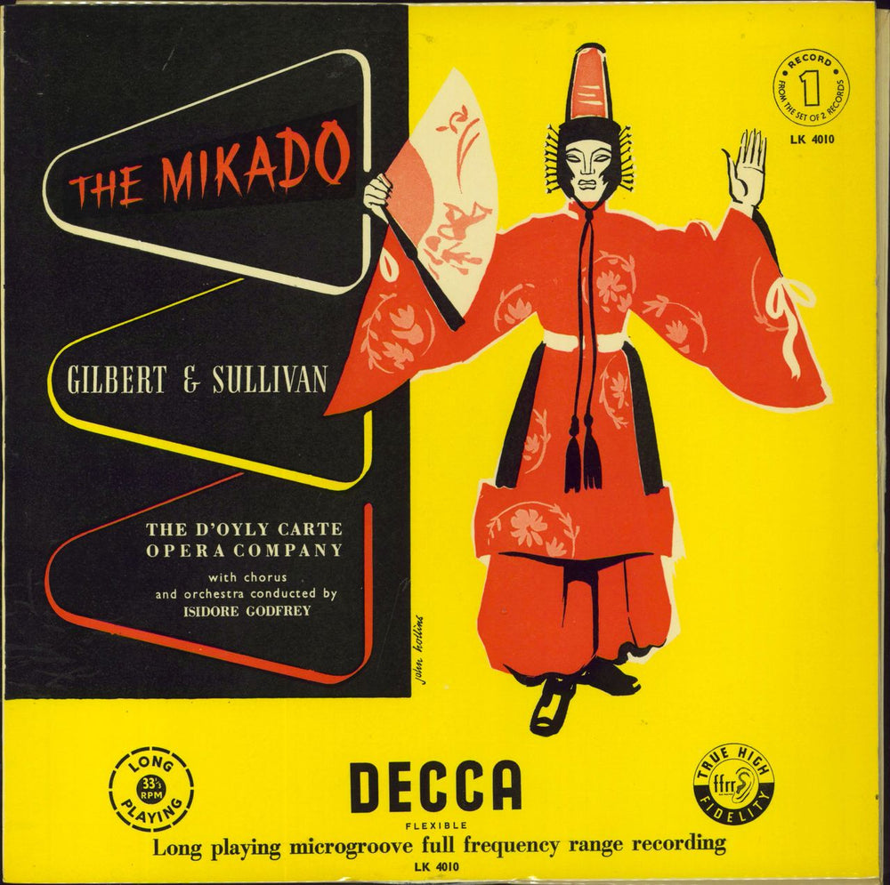 The D'Oyly Carte Opera Company The Mikado UK 2-LP vinyl record set (Double LP Album) LK4010/11