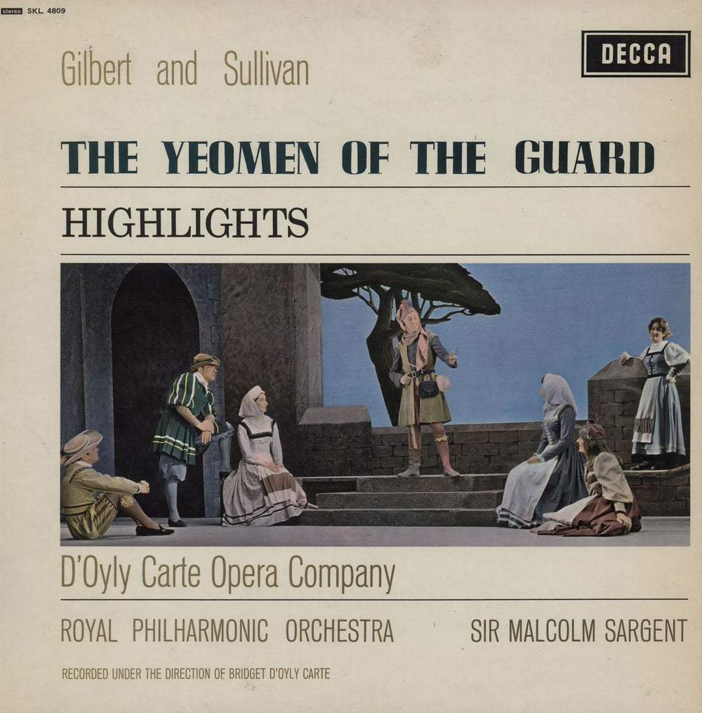 The D'Oyly Carte Opera Company The Yeomen Of The Guard Highlights UK vinyl LP album (LP record) SKL4809