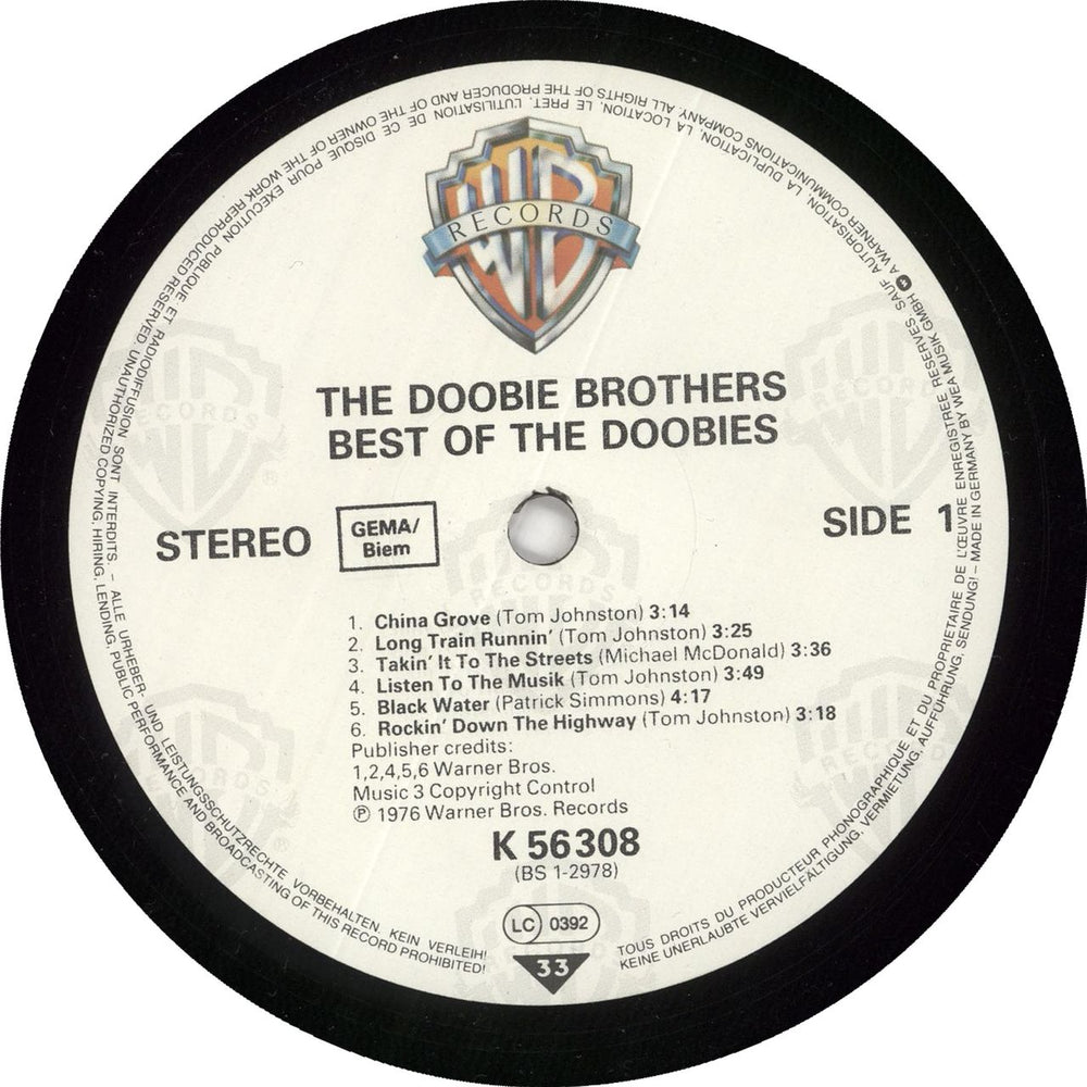 The Doobie Brothers Best Of The Doobies - Logo White Label German vinyl LP album (LP record)