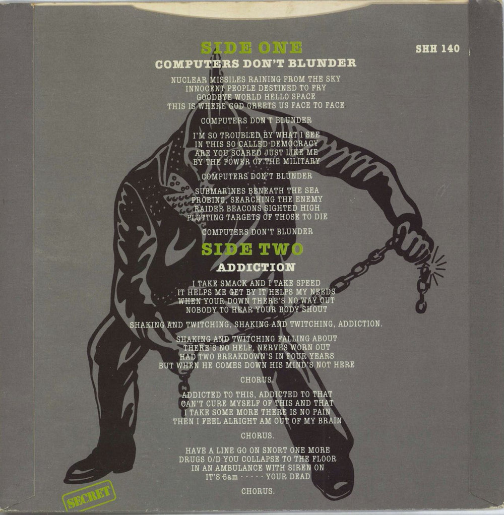 The Exploited Computers Don't Blunder - EX UK 7" vinyl single (7 inch record / 45)