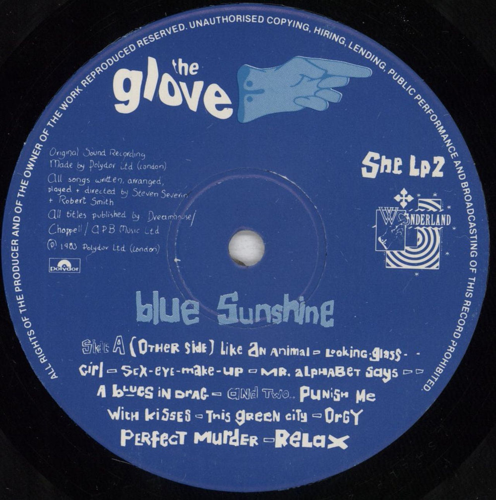 The Glove Blue Sunshine + Inner - Promo stamped UK vinyl LP album (LP record) GLOLPBL819815