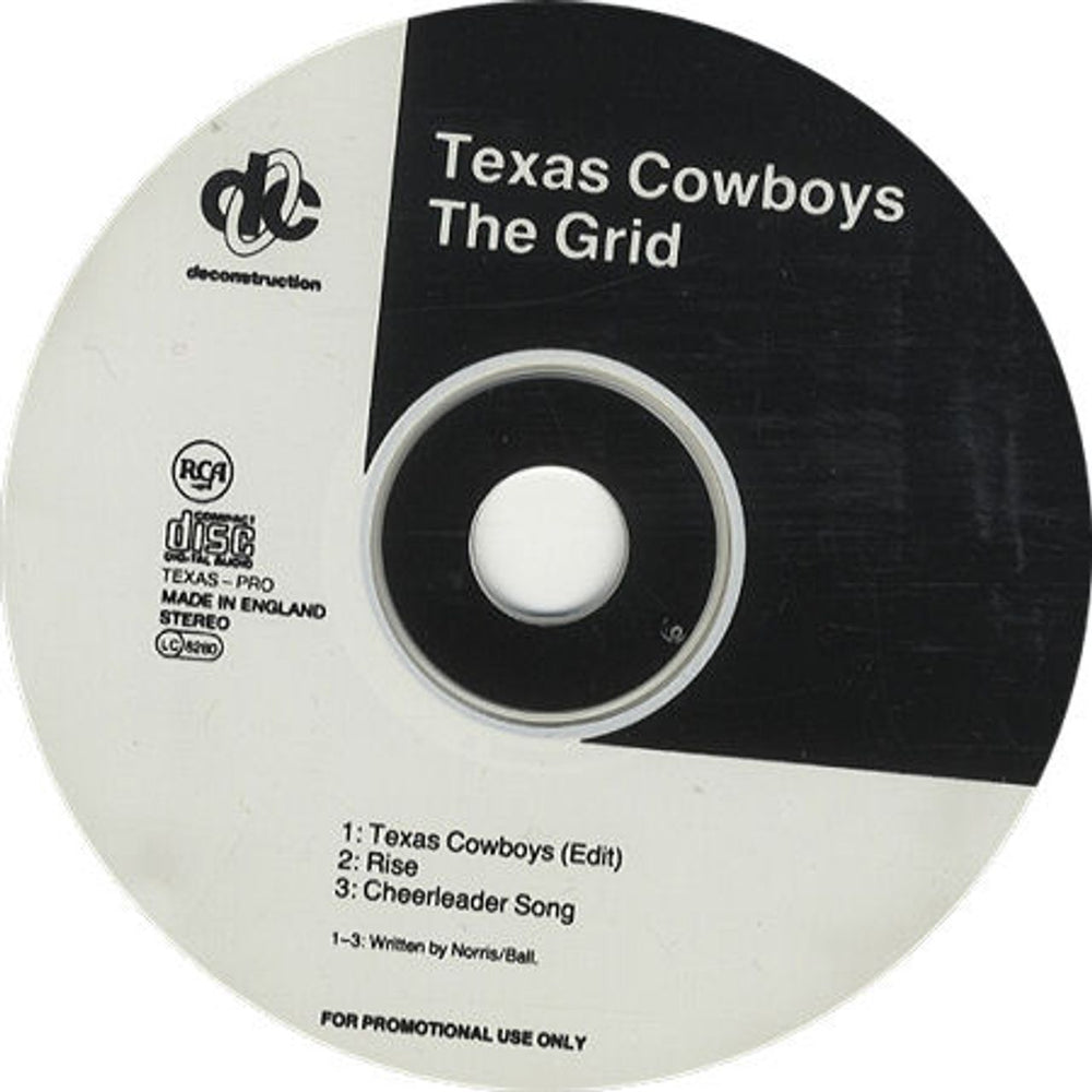 The Grid Texas Cowboys UK Promo CD single (CD5 / 5") TEXAS-PRO