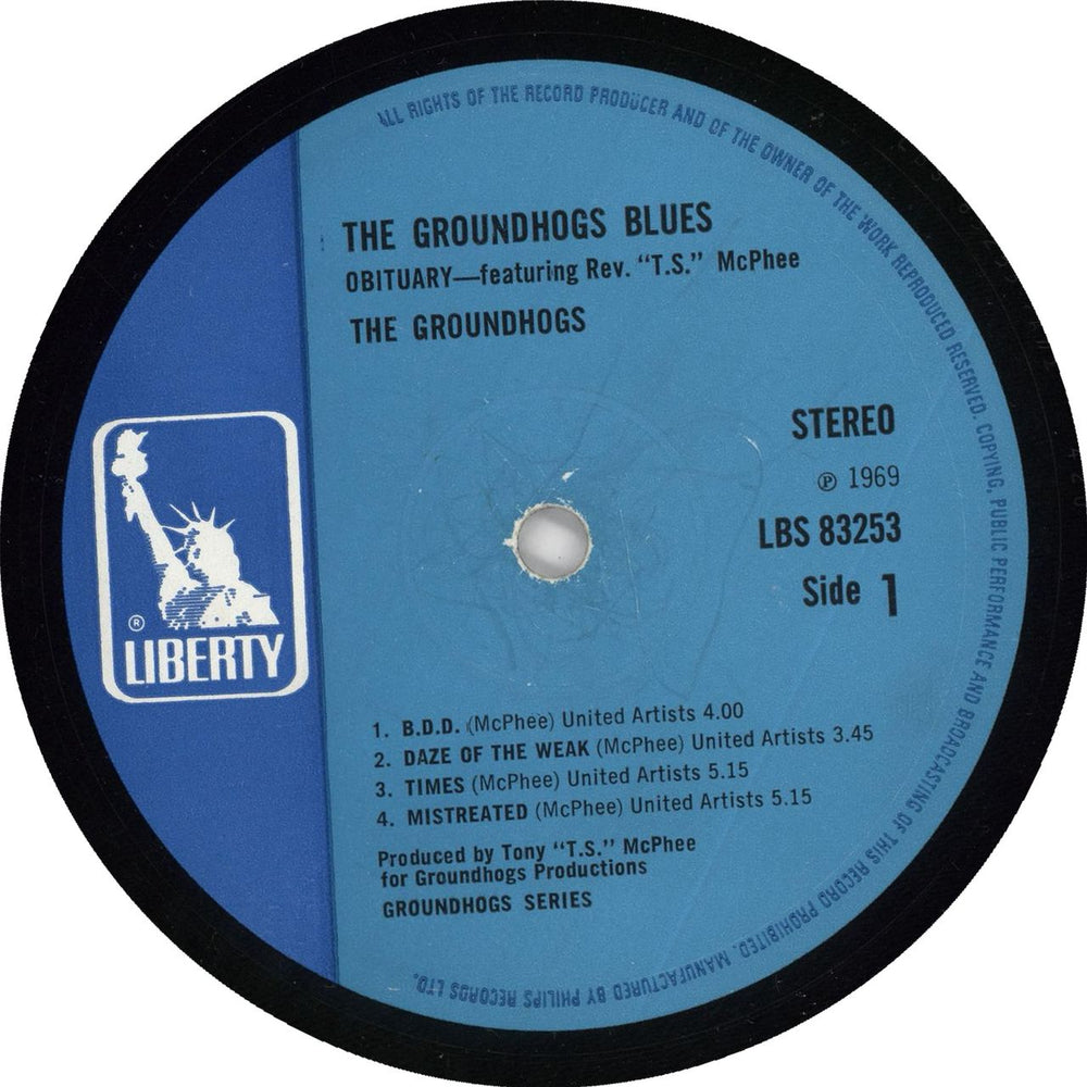 The Groundhogs Blues Obituary - 1st - VG UK vinyl LP album (LP record)