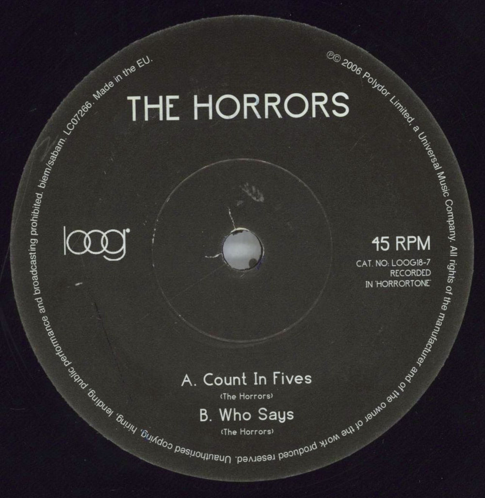 The Horrors Count In Fives - Promo UK Promo 7" vinyl single (7 inch record / 45) HO507CO826646