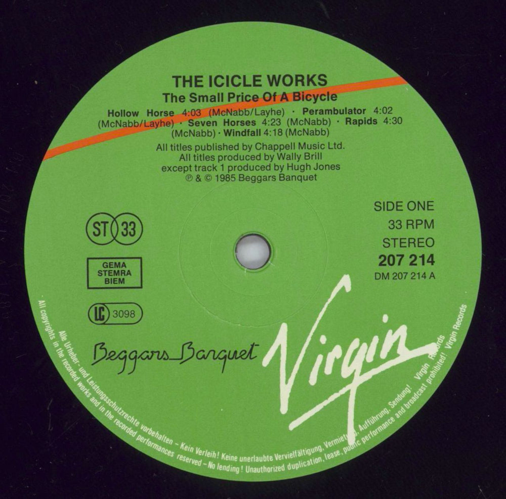 The Icicle Works The Small Price Of A Bicycle German vinyl LP album (LP record) ICILPTH820686