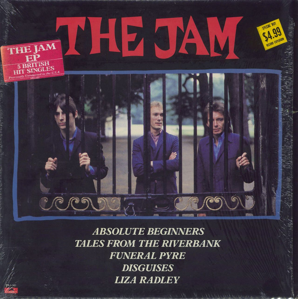 The Jam The Jam EP - Stickered Sleeve US 12" vinyl single (12 inch record / Maxi-single) PX-1-503