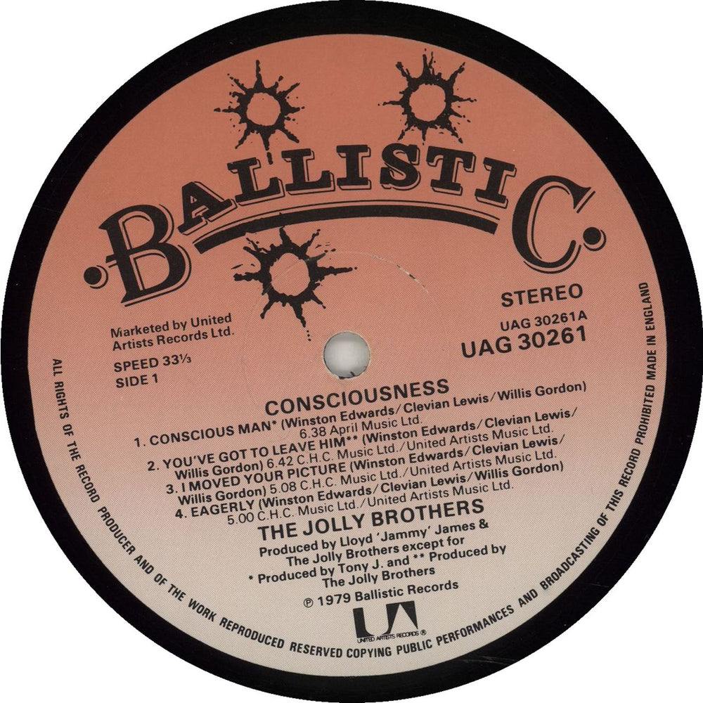 The Jolly Brothers Consciousness UK vinyl LP album (LP record) UJHLPCO676937