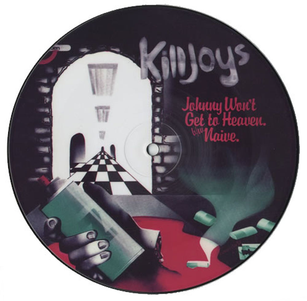 The Killjoys Johnny Won't Get To Heaven UK 7" vinyl picture disc (7 inch picture disc single) DAMGOOD165P