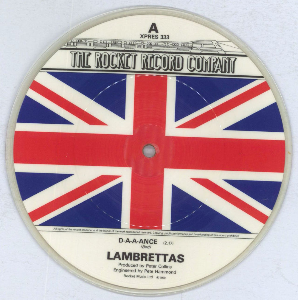 The Lambrettas D-a-a-ance UK 7" vinyl picture disc (7 inch picture disc single) XPRES333