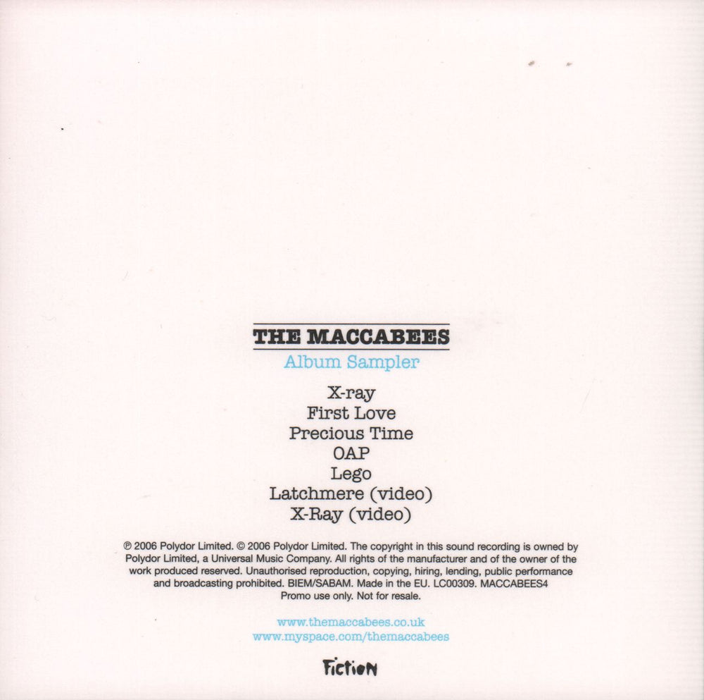 The Maccabees Colour It In Album Sampler UK Promo CD single (CD5 / 5") EE5C5CO555813