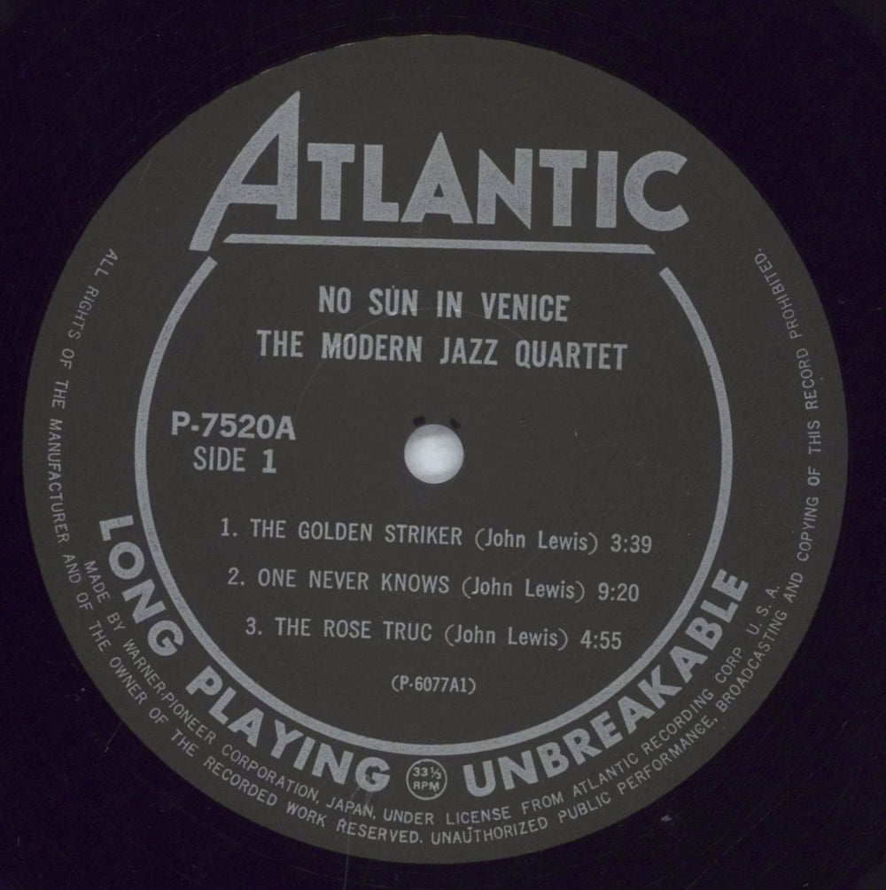 The Modern Jazz Quartet No Sun In Venice Japanese vinyl LP album (LP record) MJQLPNO827570