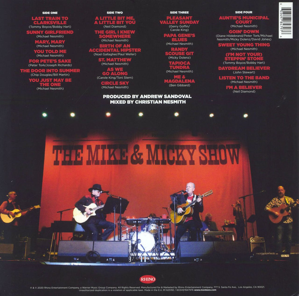 The Monkees Live The Mike & Micky Show UK 2-LP vinyl record set (Double LP Album) 603497847976