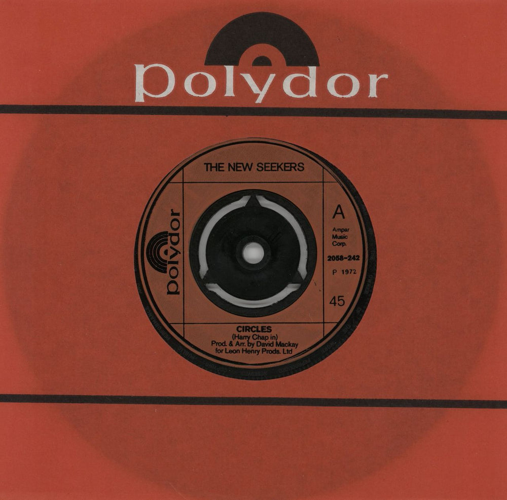 The New Seekers Circles - Injection Moulded - 3pr UK 7" vinyl single (7 inch record / 45) 2058-242