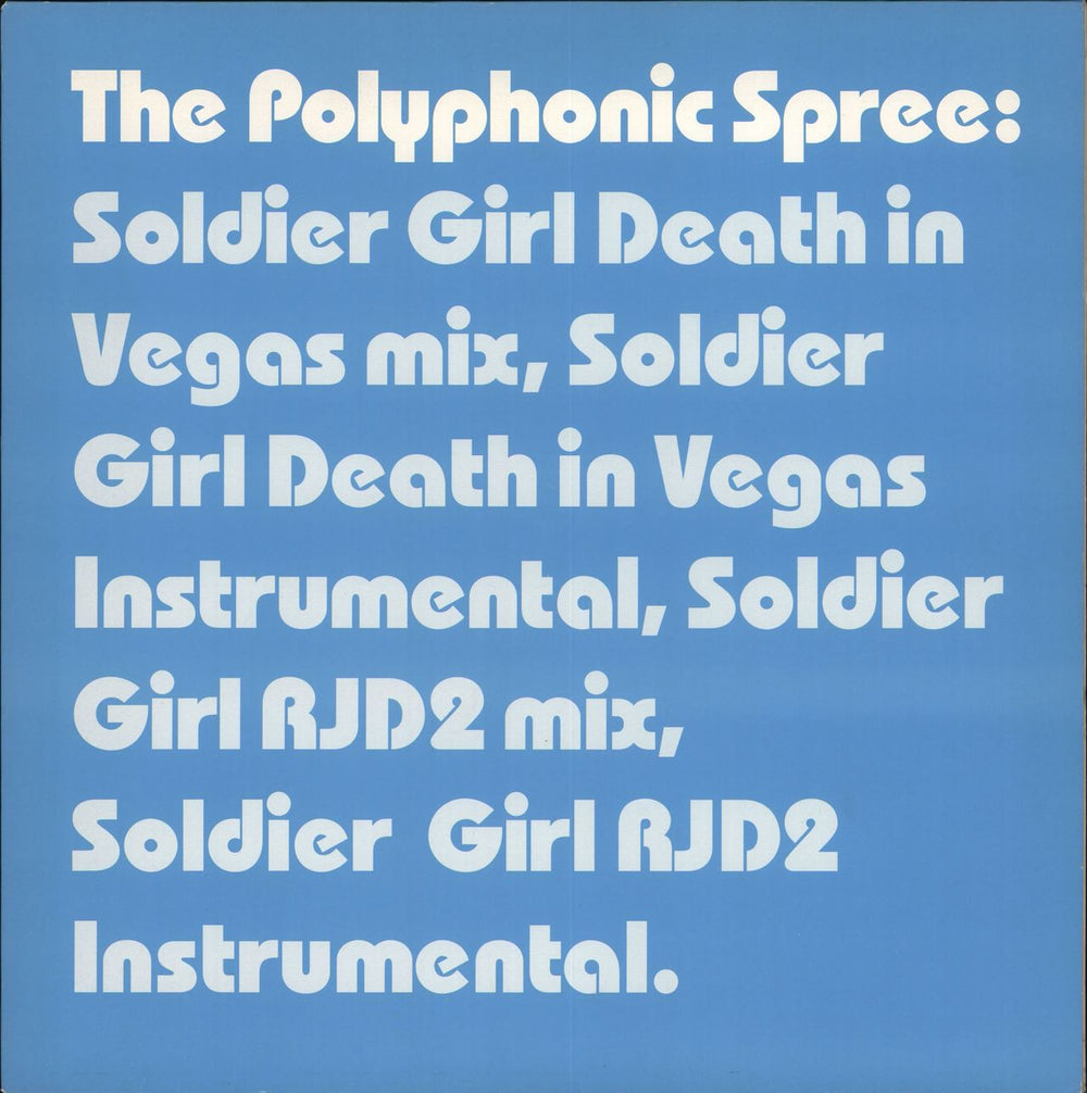 The Polyphonic Spree Soldier Girl UK Promo 12" vinyl single (12 inch record / Maxi-single) 679014T2