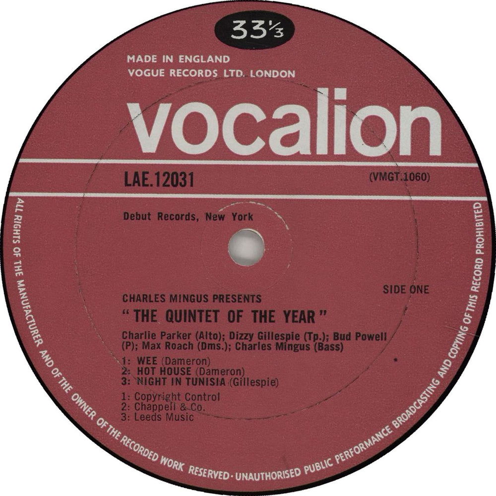 The Quintet Quintet Of The Year - Jazz At Massey Hall - 2nd UK vinyl LP album (LP record) TJZLPQU649948