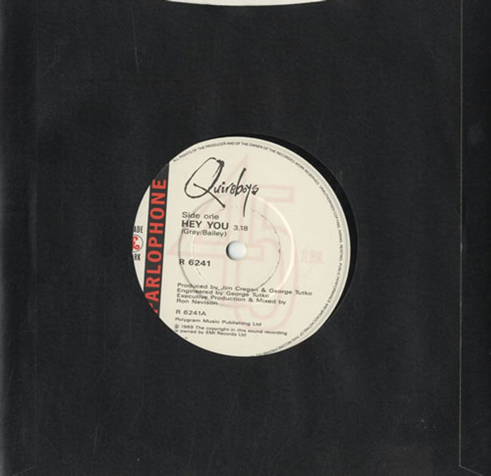 The Quireboys Hey You UK 7" vinyl single (7 inch record / 45) R6241