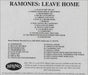 The Ramones Leave Home US Promo CD-R acetate CD ACETATE