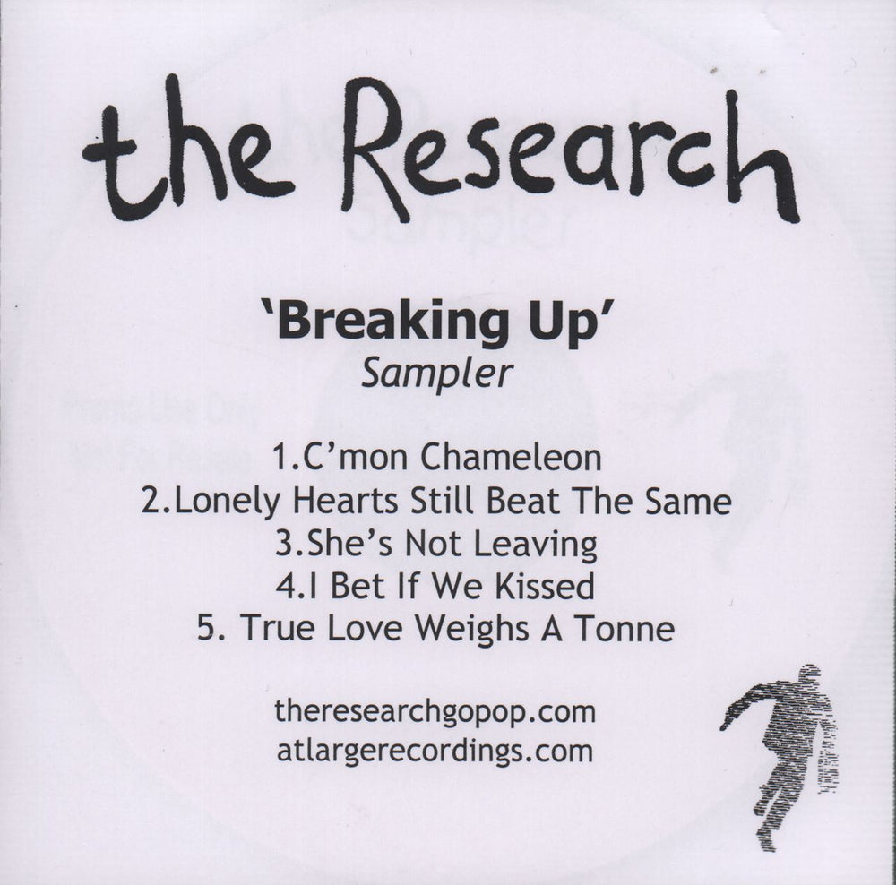 The Research Breaking Up - Sampler UK Promo CD-R acetate CD-R