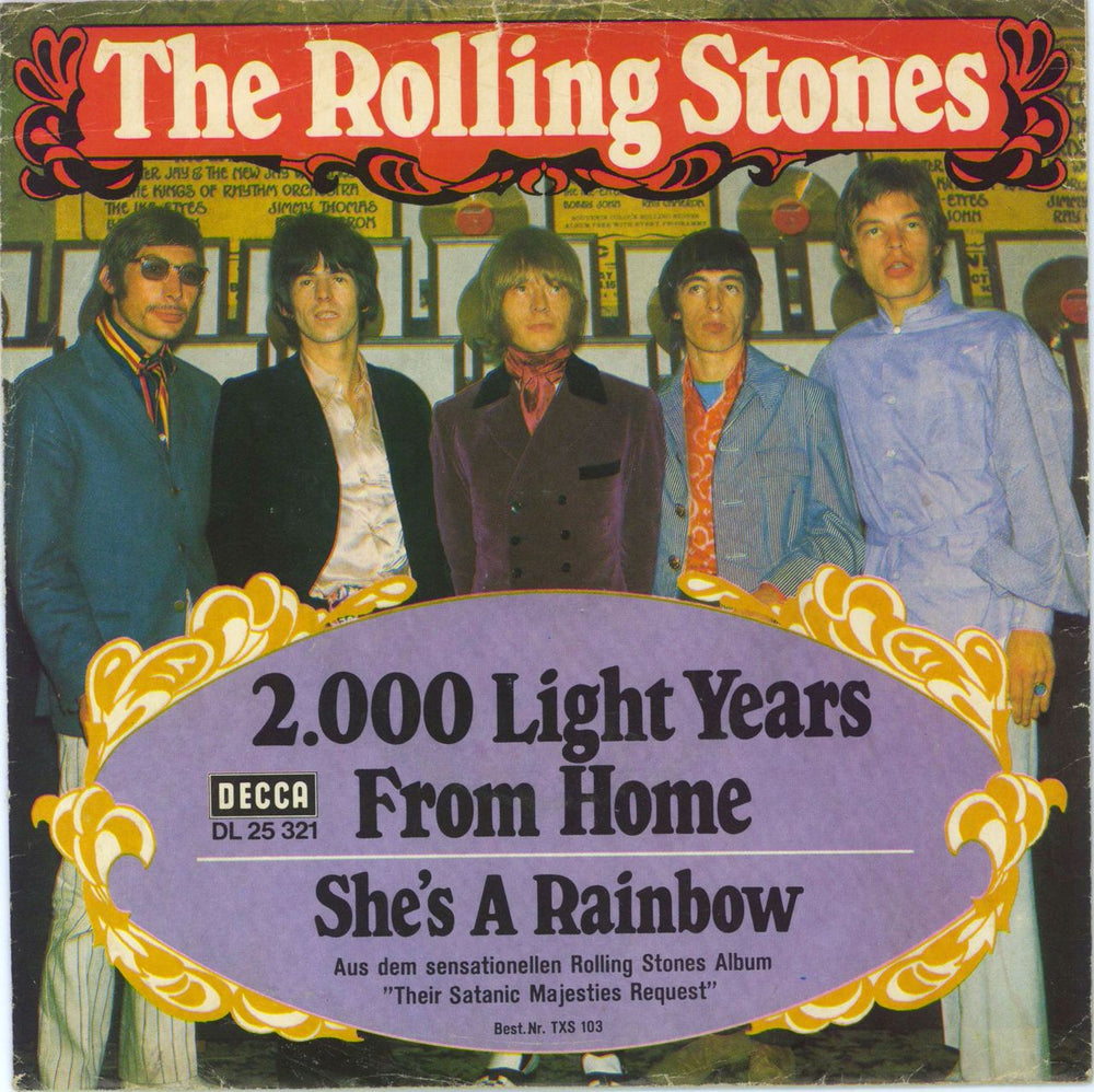 The Rolling Stones 2,000 Light Years From Home - p/s White Line UK 7" vinyl single (7 inch record / 45) DL25321