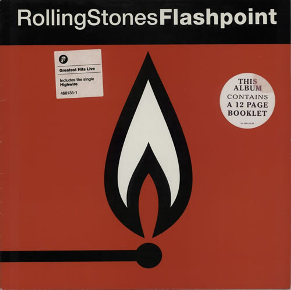 The Rolling Stones Flashpoint - 3 x Cover stickers UK vinyl LP album (LP record) 468135-1