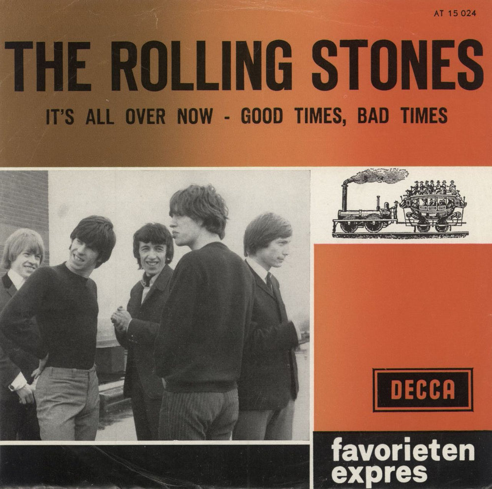 The Rolling Stones It's All Over Now - Brown-Orange-Red Sleeve Dutch 7" vinyl single (7 inch record / 45) AT15024