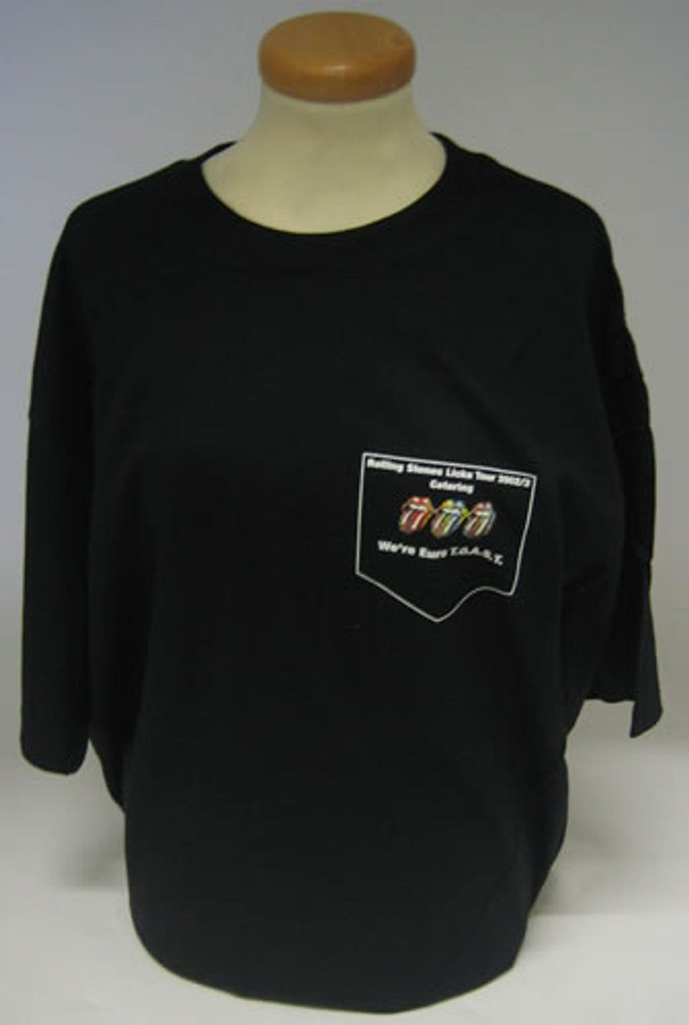 The Rolling Stones Licks Tour 2002/3 Catering UK Promo t-shirt PROMOTIONAL CATERING T-SHIRT