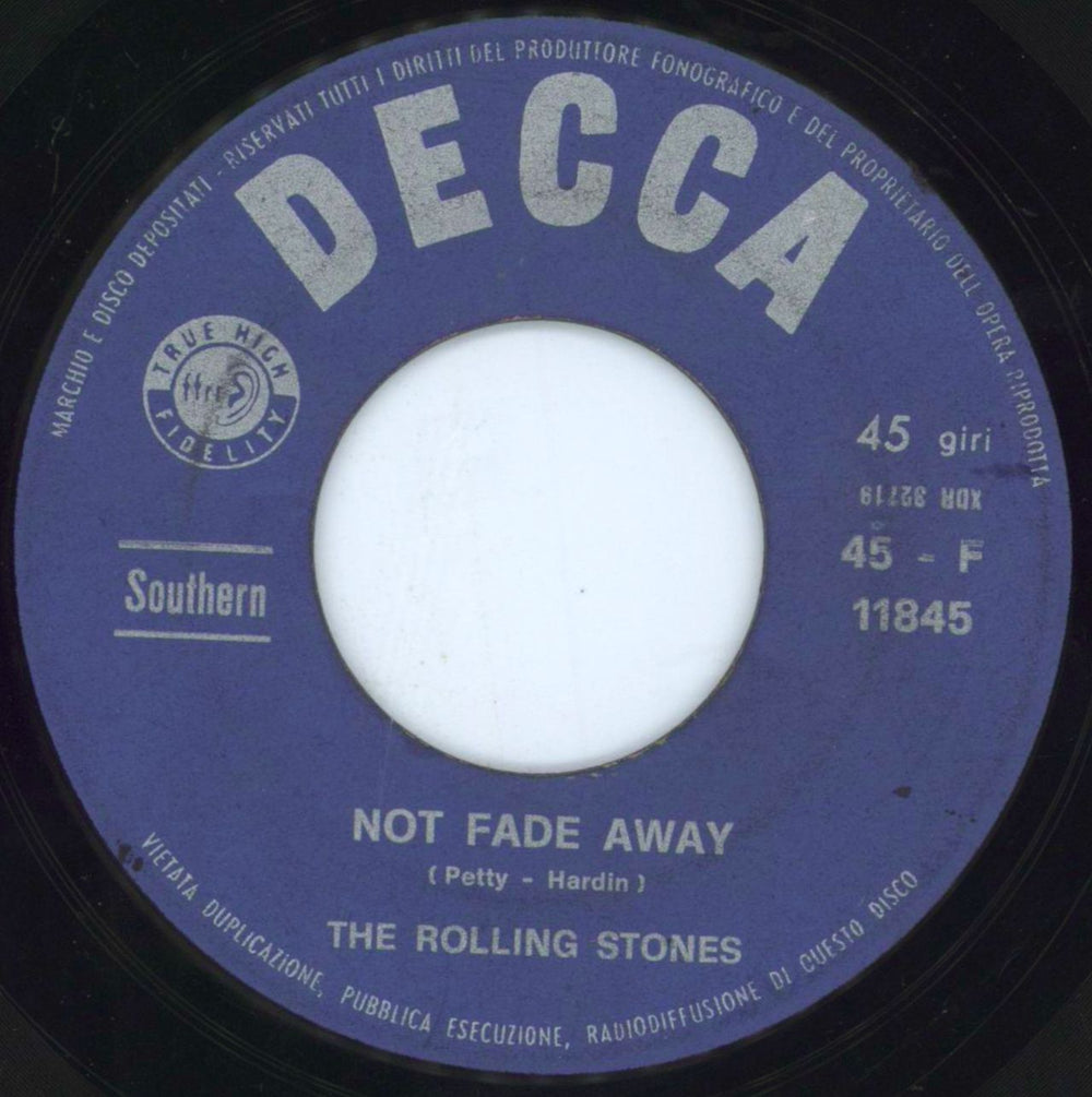 The Rolling Stones Not Fade Away - Red Blue p/s UK 7" vinyl single (7 inch record / 45) ROL07NO804513