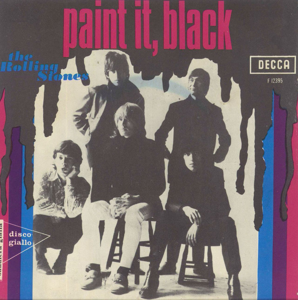 The Rolling Stones Paint It, Black - White Disco Giallo Logo Italian 7" vinyl single (7 inch record / 45) F12395