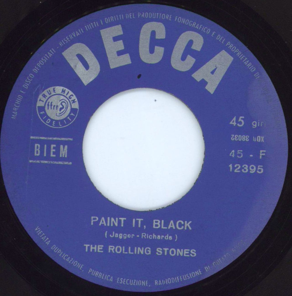 The Rolling Stones Paint It, Black - White Disco Giallo Logo Italian 7" vinyl single (7 inch record / 45) ROL07PA131355