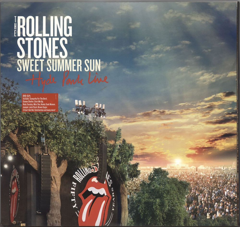 The Rolling Stones Sweet Summer Sun - Hyde Park Live + DVD UK 3-LP vinyl record set (Triple LP Album) ERDVLP079