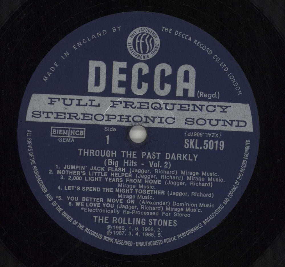 The Rolling Stones Through The Past Darkly - 1st (b) - Oct - VG UK vinyl LP album (LP record) ROLLPTH646958