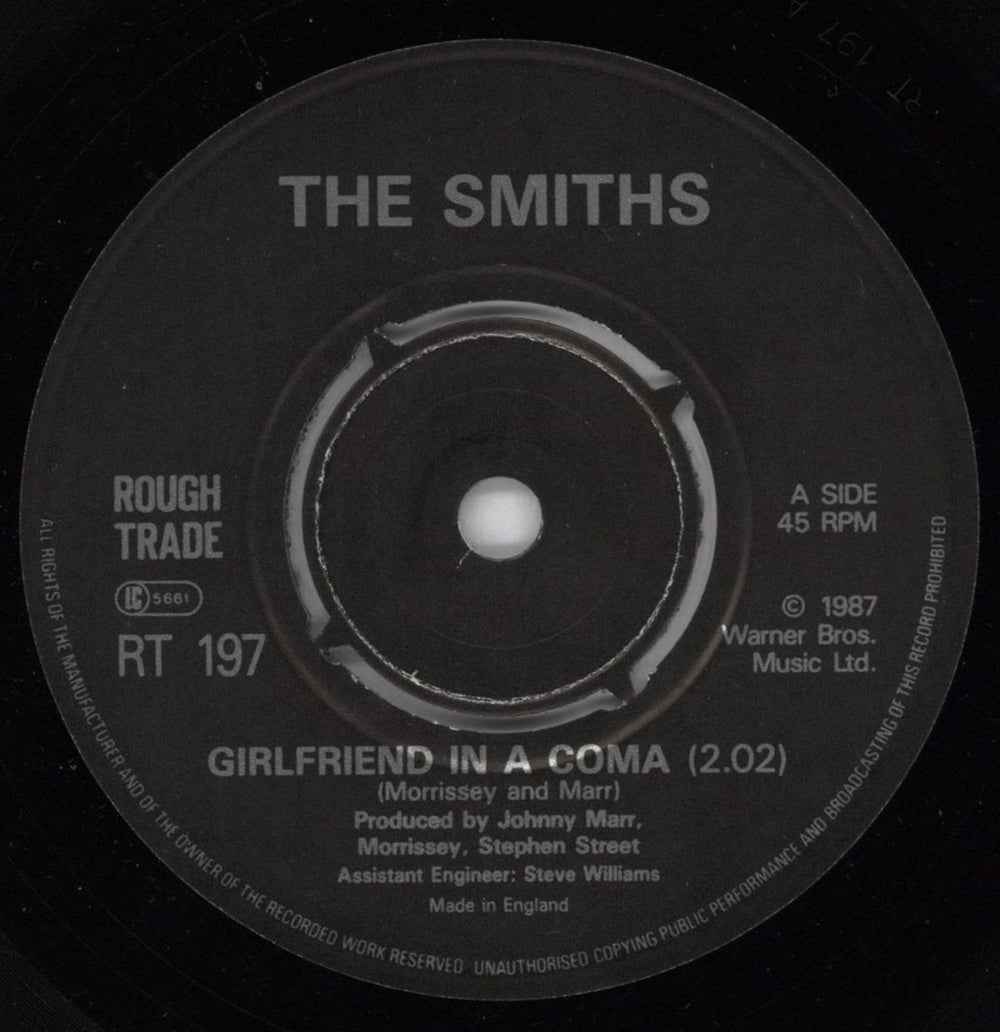 The Smiths Girlfriend In A Coma - EX UK 7" vinyl single (7 inch record / 45) SMI07GI432382