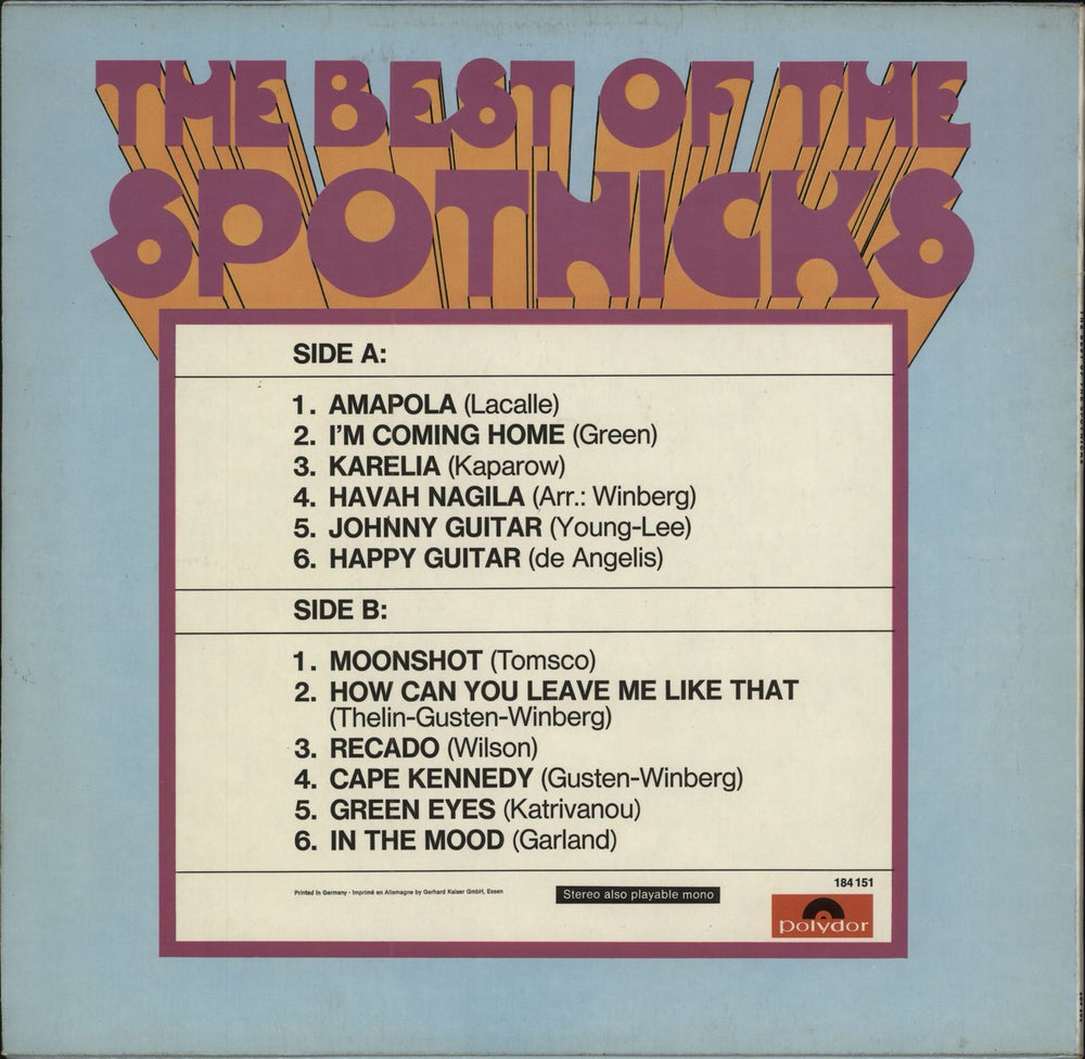 The Spotnicks The Best Of The Spotnicks UK Promo vinyl LP album (LP record)