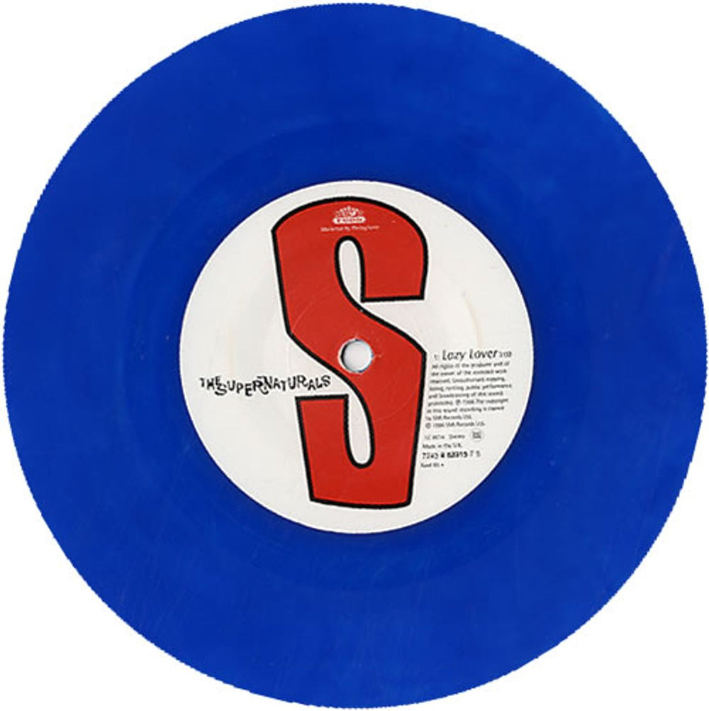 The Supernaturals Lazy Lover - Blue Vinyl UK 7" vinyl single (7 inch record / 45) RNA07LA138015