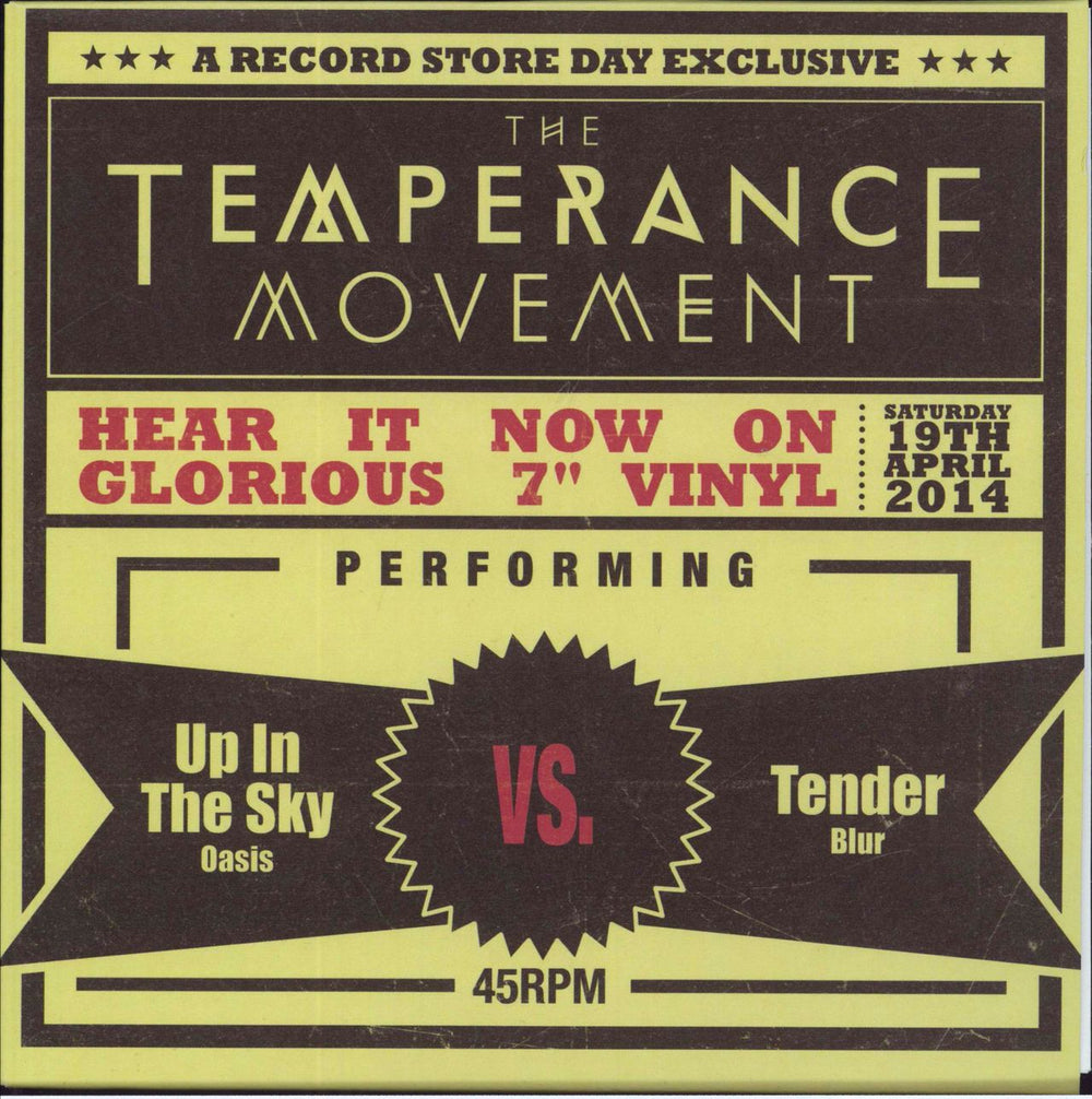 The Temperance Movement Up In The Sky Vs. Tender UK 7" vinyl single (7 inch record / 45) MOSH515